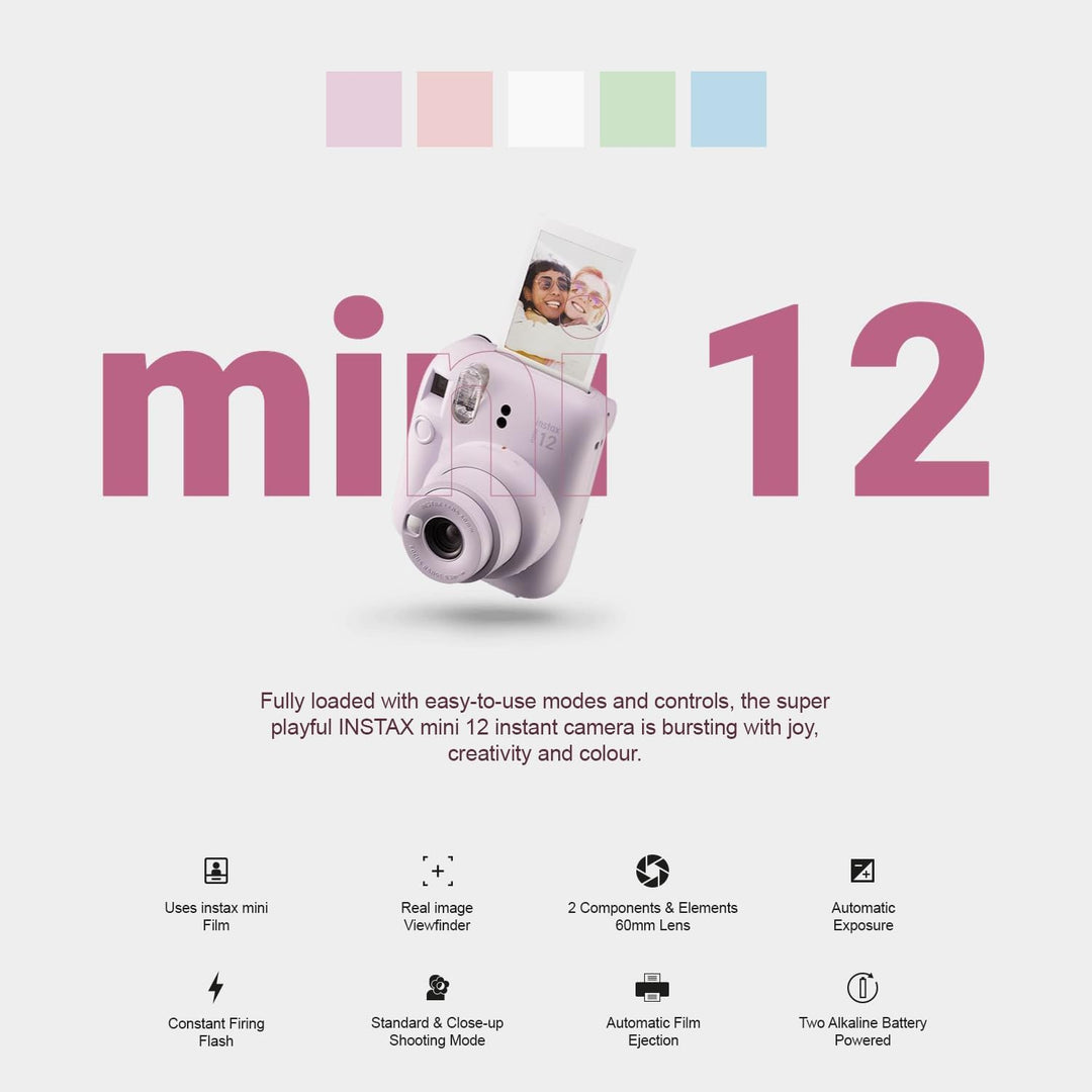 Cámara instantánea Fujifilm Instax Mini 12 color rosa florecido + e...