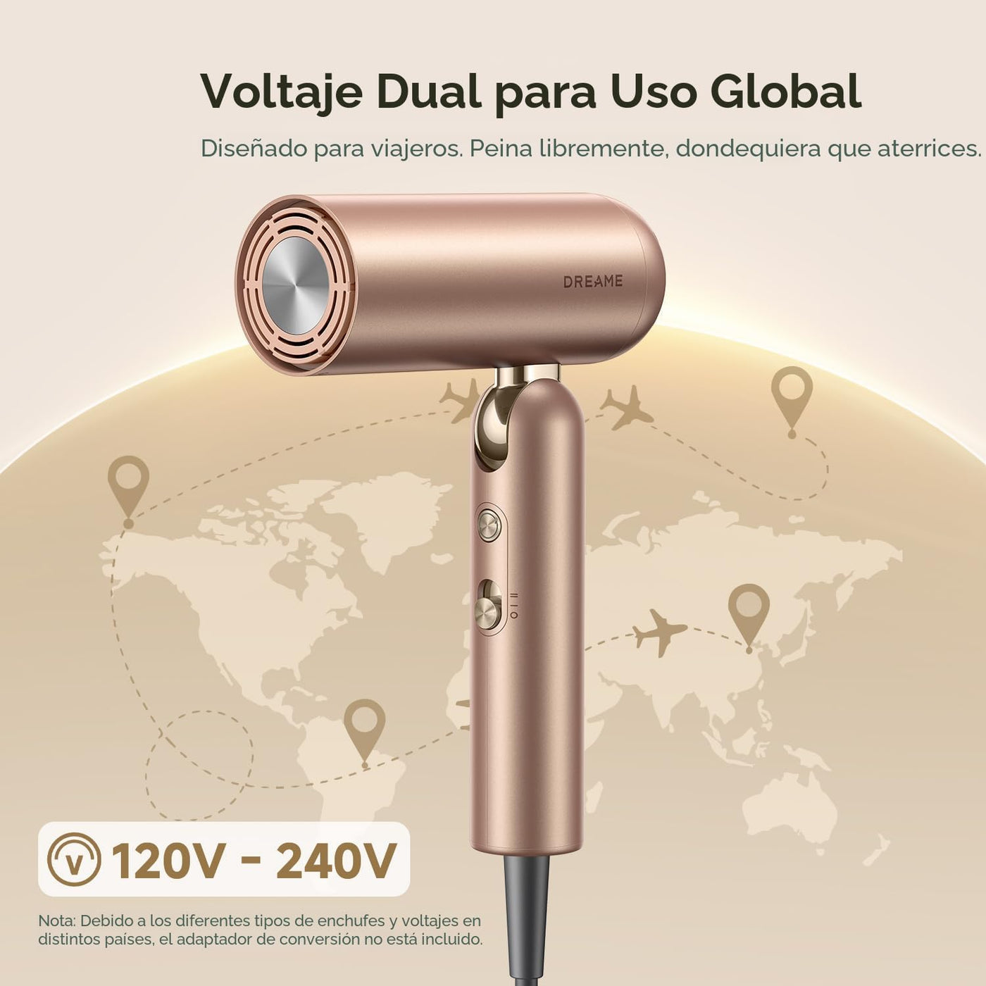 Dreame Secador de pelo Pocket Pro, secador de pelo de viaje de dobl...