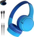 Belkin SoundForm Mini - Auriculares inalámbricos Bluetooth para niños, batería de 30 horas, límite de volumen seguro de 85 dB, micrófono integrado, auriculares para niños pequeños para iPhone, iPad