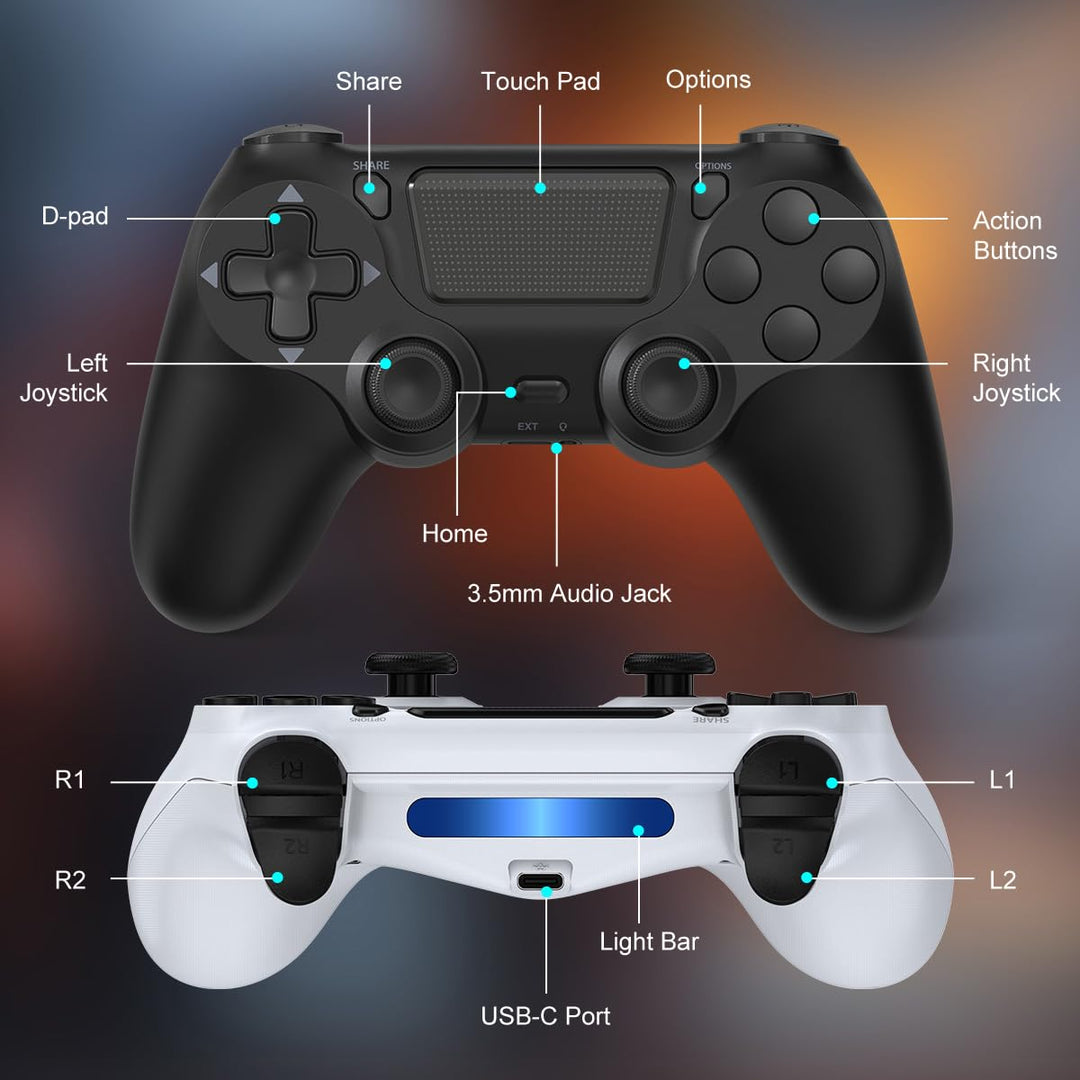 Wuthur Paquete de 2 controladores inalámbricos compatibles con PS4\...