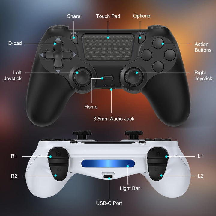 Wuthur Paquete de 2 controladores inalámbricos compatibles con PS4\...