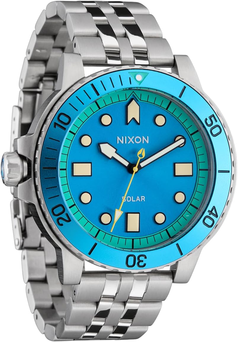 NIXON Stinger 44 A1402-328.1 ft Reloj analógico resistente al agua para hombre (esfera LUM de 1.732 in, correa de acero inoxidable de 0.787 in)