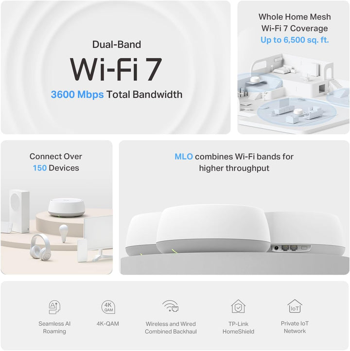 TP-Link Deco 7 BE23 Sistema Wi-Fi de doble banda BE3600 WiFi 7 Mesh...