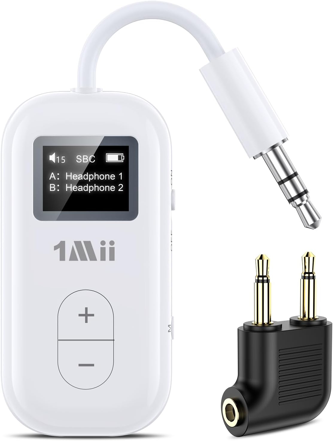 1Mii Adaptador Bluetooth de avión para AirPods o auriculares con pantalla