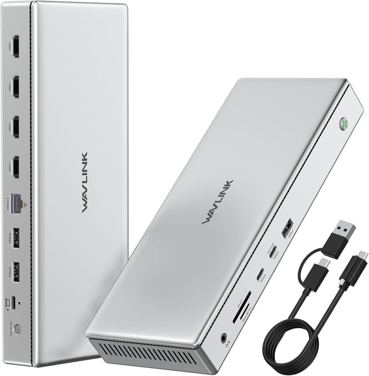 WAVLINK Estación de acoplamiento Pro 4 monitores, pantallas Quad 4K para