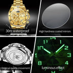 OLEVS Relojes para hombre, de cara grande, de acero inoxidable, resistente al agua, con fecha, analógicos, de cuarzo, modernos, de negocios, relojes de pulsera para hombre