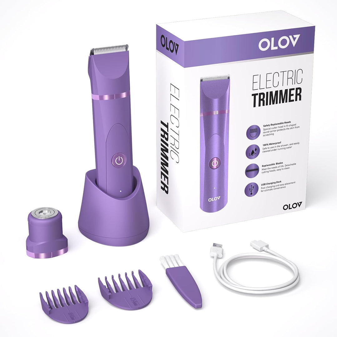 OLOV Recortador eléctrico de pelo corporal - Recortador de ingle pa...