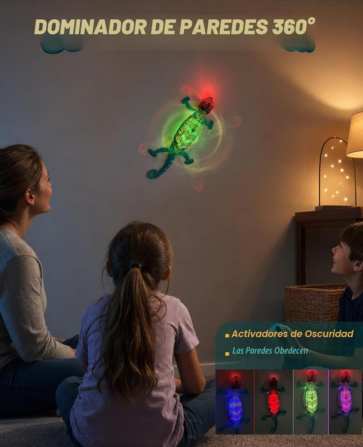 Gecko escalador de pared que cambia de color de próxima generación, lengua