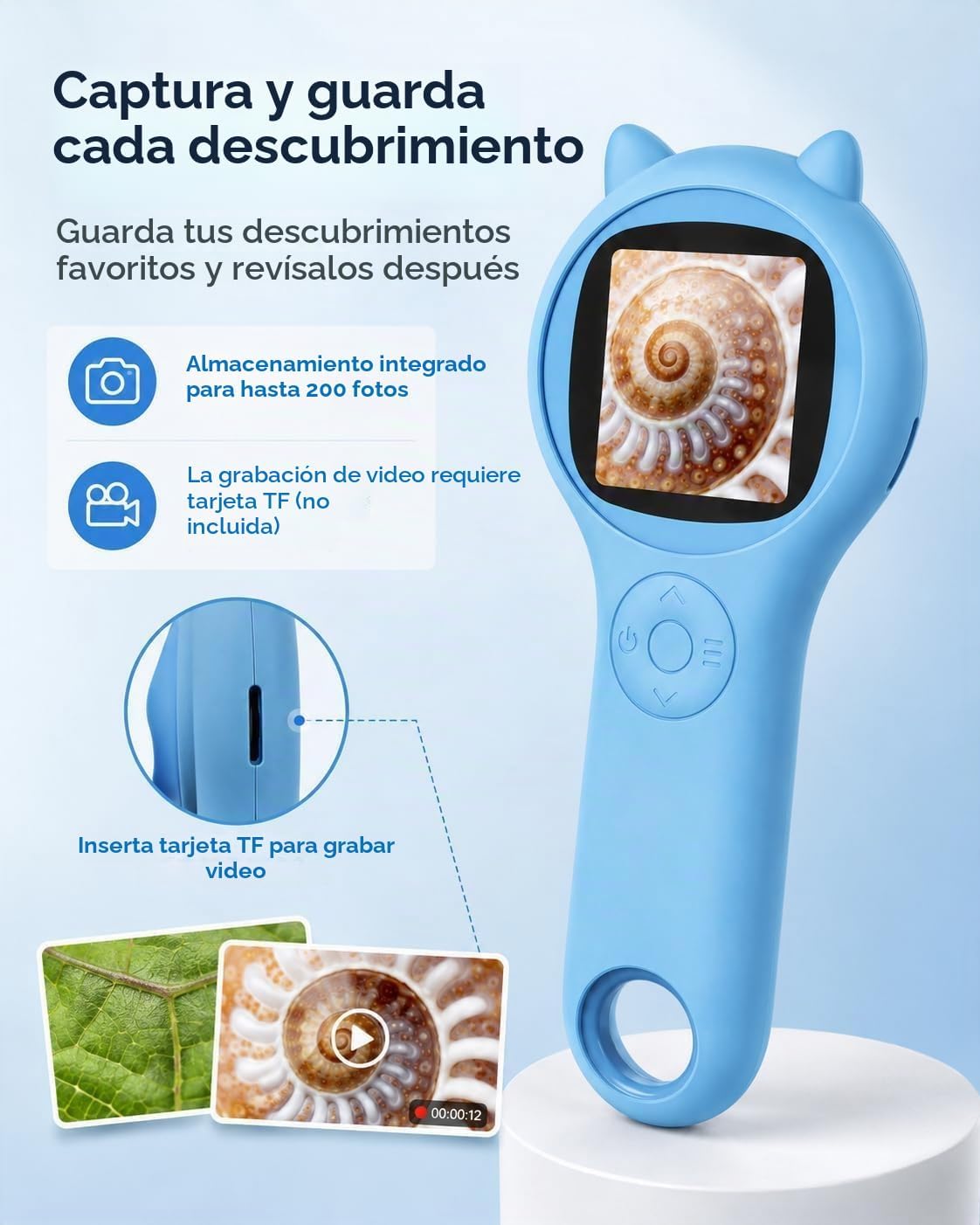 Microscopio para niños, microscopio digital portátil para exploración al