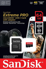 SanDisk - Tarjeta microSDXC Extreme PRO de 64 GB + adaptador SD + R...