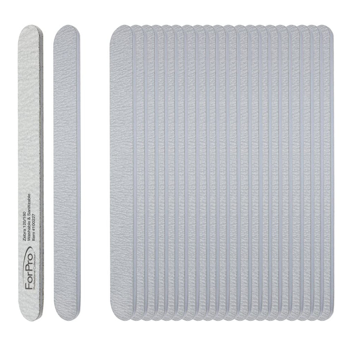 ForPro Zebra - Tabla de espuma de grano 120\/180, lima de uñas de m...