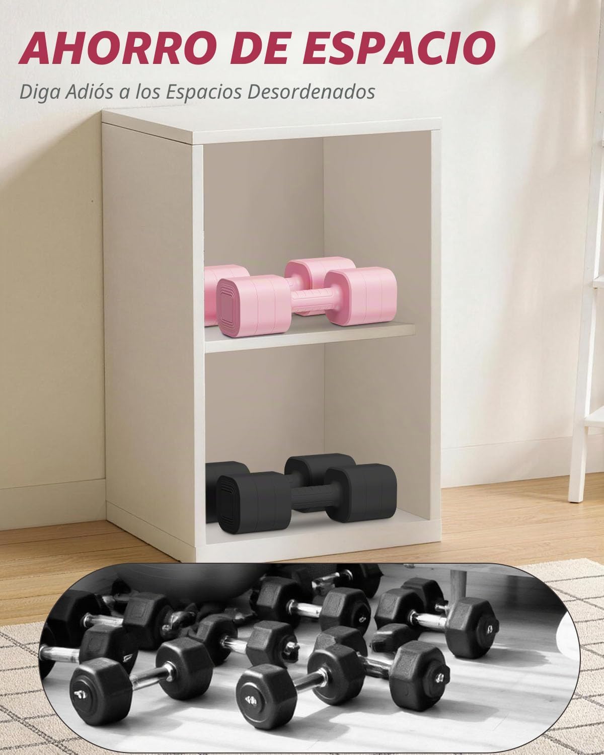 Juego de 2 mancuernas ajustables, pesas para hombres y mujeres en casa, mango antideslizante, juego de mancuernas 3 en 1, 2 libras, 3 libras, 5 libras, 10 libras, 15 libras, 20 libras, para