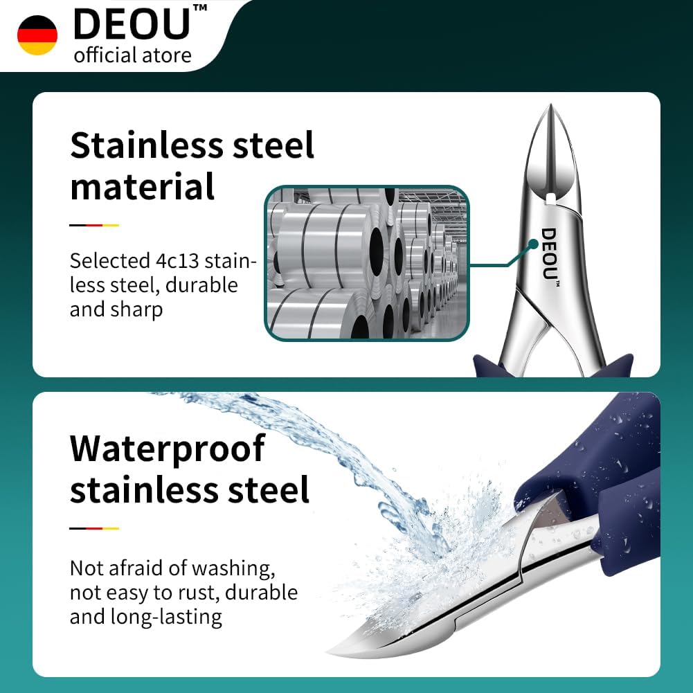 DEOU - Cortaúñas de podólogo, herramientas para uñas encarnadas par...
