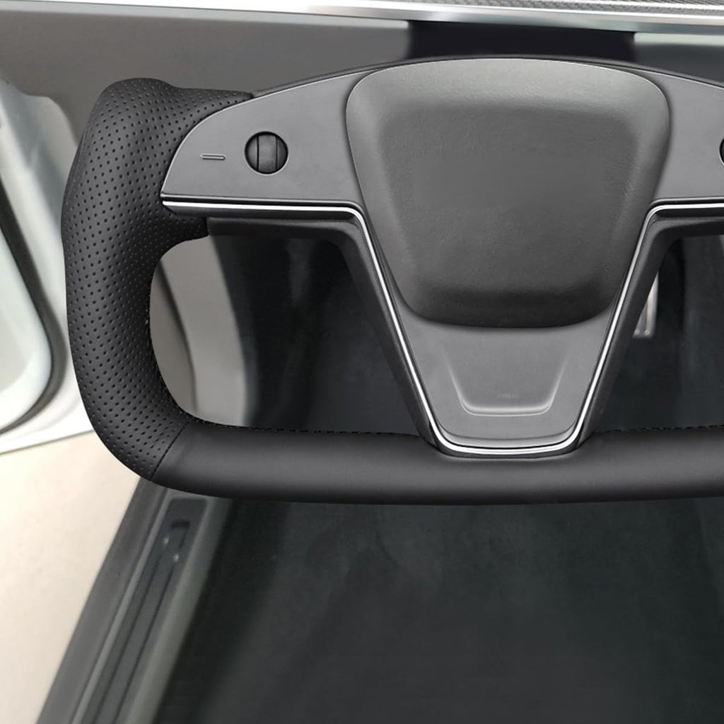 MEWANT Funda envolvente de volante Yoke Tesla Model S cosida a mano para Tesla Model S 2021-2023 / Model X 2021-2023 Accesorios de volante Yoke Tesla