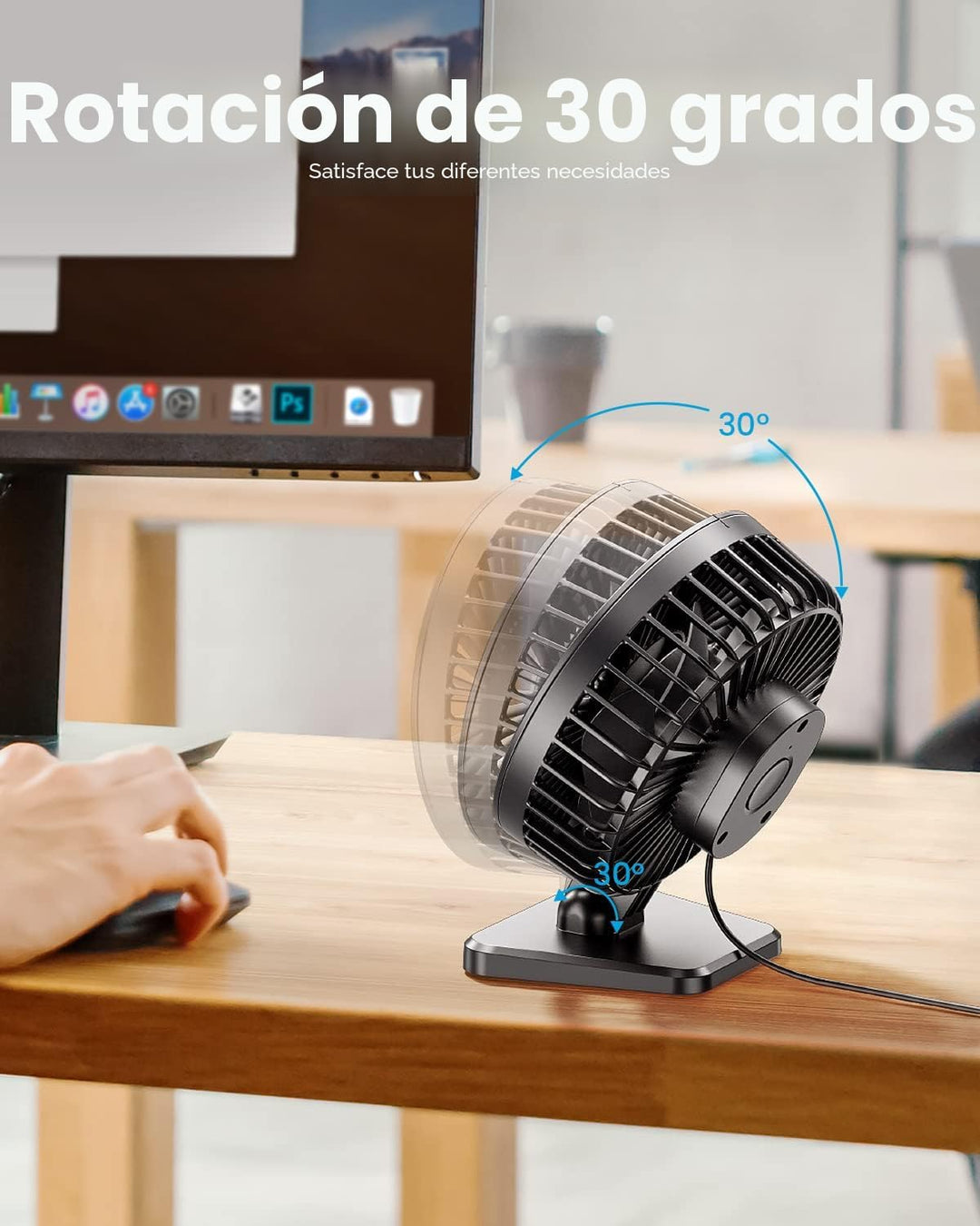 Gaiatop - Ventilador de escritorio USB, pequeño pero potente, perso...