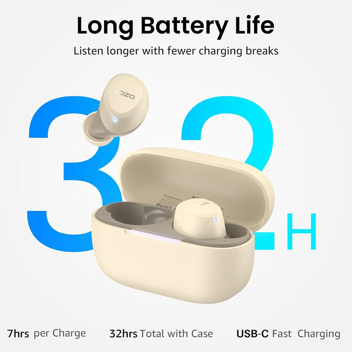 TOZO Auriculares inalámbricos A1 Bluetooth 5.3 de peso ligero en el...