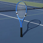 Raquetas de tenis para 2 jugadores recreativas para principiantes, juego de raquetas adultas ligeras preencordadas de 27 pulgadas para mujeres y hombres con pelotas de tenis, sobreagarres y bolsa de