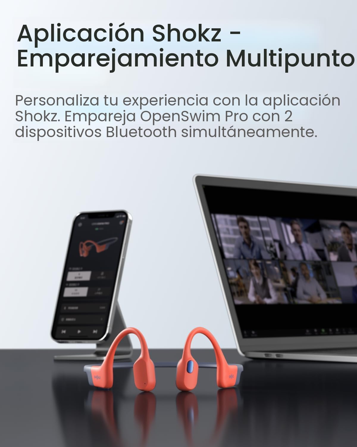SHOKZ OpenSwim Pro - Auriculares deportivos de conducción ósea Blue...