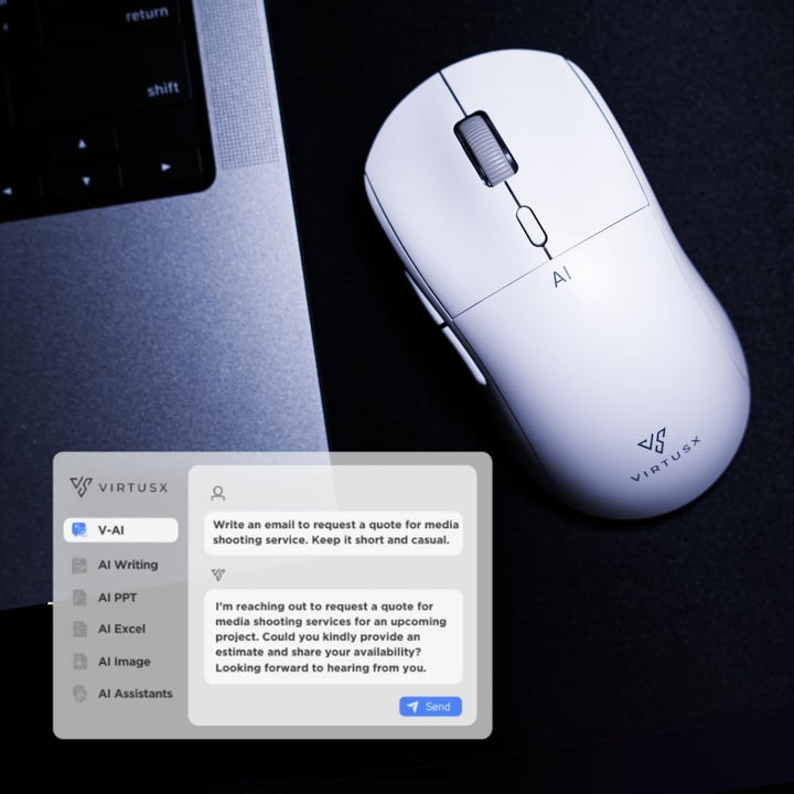 Virtusx Jethro AI Mouse - Grabadora de voz y audio para conferencia...