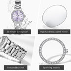Reloj OLEVS para Mujer, Reloj de Plata para Mujer, Reloj de Vestir con Diamantes, Relojes para Mujeres con Pequeña Correa, Reloj de Lujo de Acero Inoxidable Resistente al Agua, Reloj Analógico de