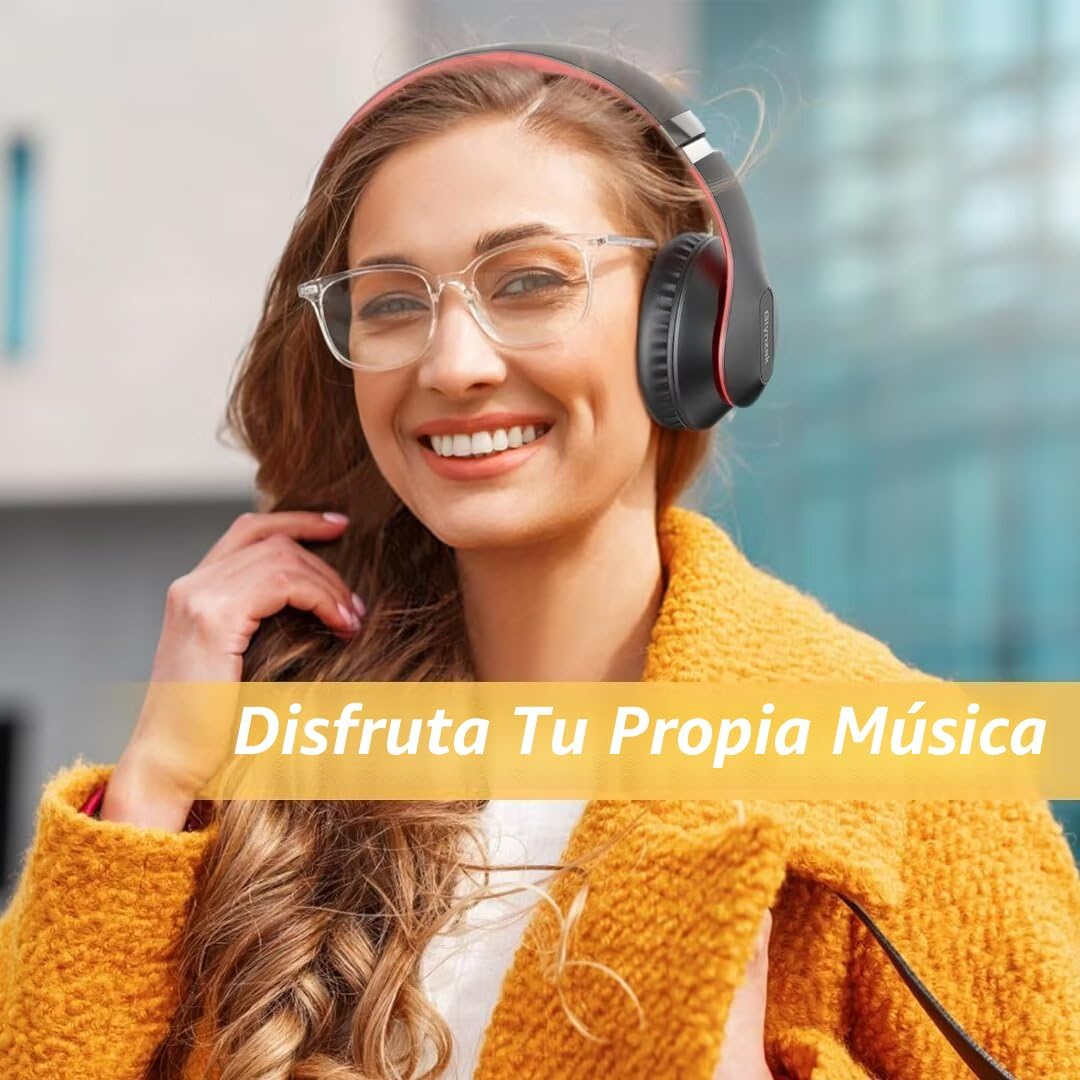 Glynzak - Auriculares inalámbricos Bluetooth sobre la oreja con tie...