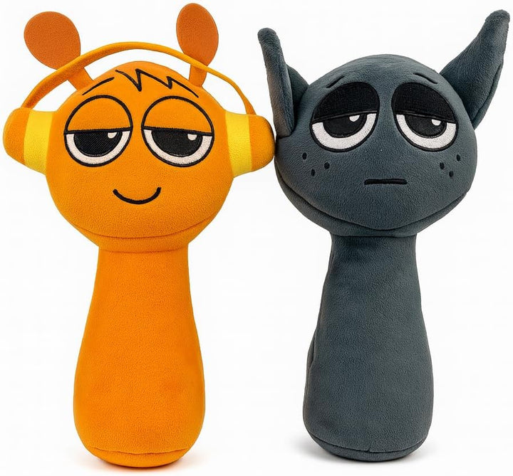sprunki - Juego de 2 almohadas de peluche color gris