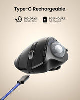 ProtoArc EM01 NL - Ratón de Trackball inalámbrico, ergonómico Bluet...