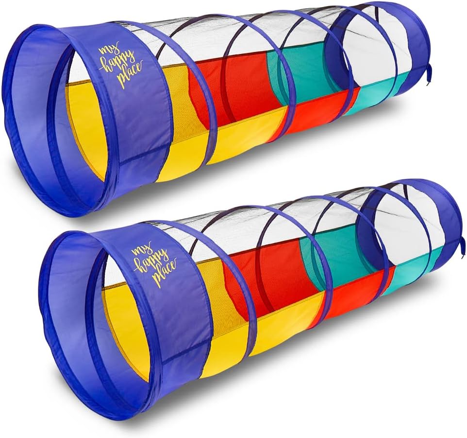 Kiddey Túnel de juego Pop Up Tunnel juguetes para niños pequeños, túnel multicolor para diversión en interiores y exteriores, gatear y jugar, carrera de obstáculos para niños, regalos para niños