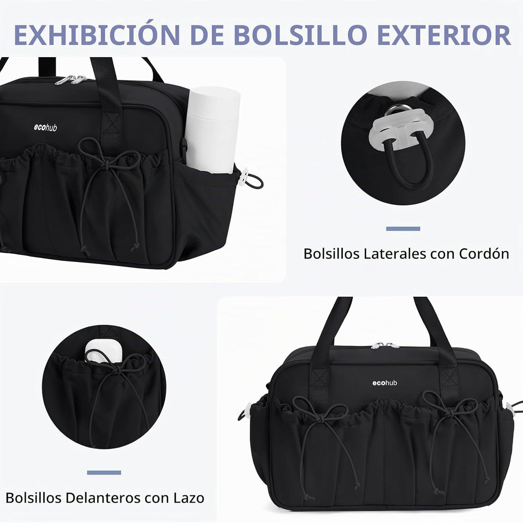 ECOHUB Bolsa de gimnasio pequeña para mujer, mini bolsa de lona con