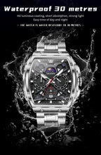 OLEVS Relojes para Hombres Business Dress Chronograph Cuadrado Grande Analógico con Correa de Silicona a prueba de agua con Fecha Regalo para Hombre Reloj de Muñeca Plateado