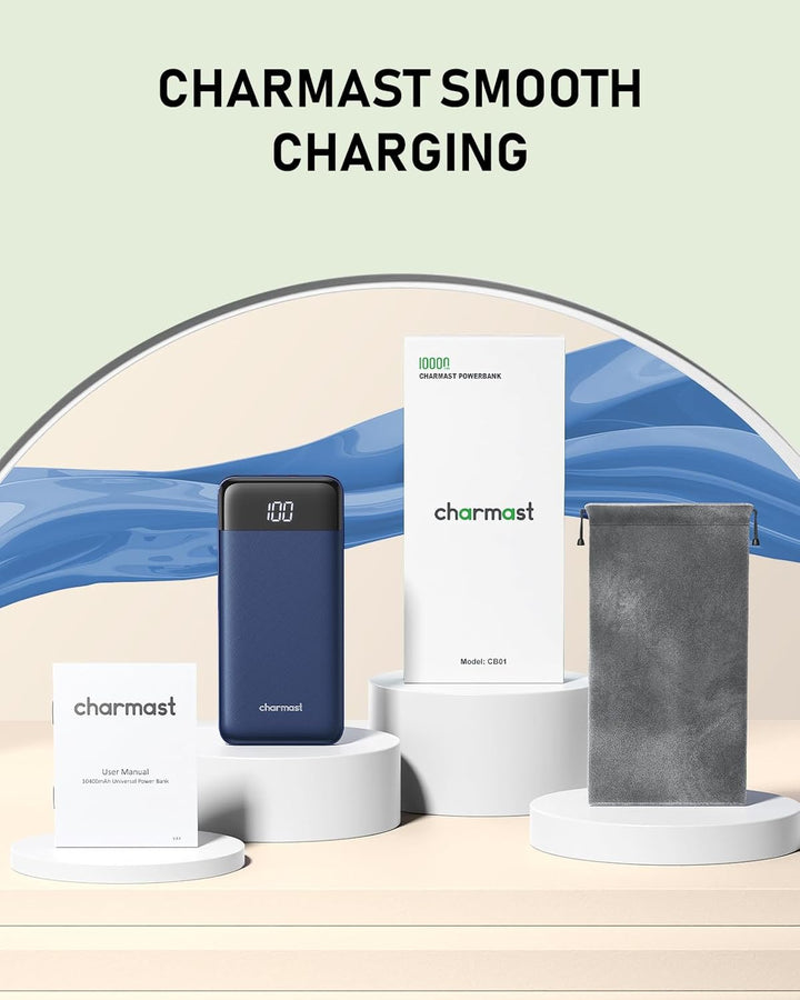 Charmast Cargador portátil con cables incorporados, batería externa...
