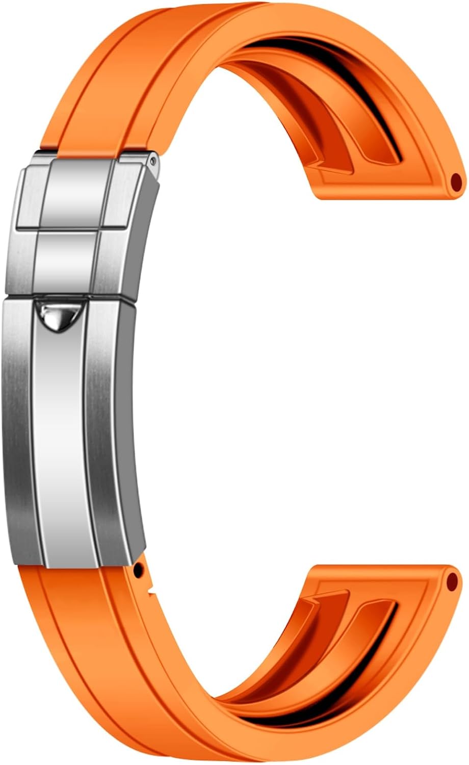 Juntan FKM Correa de reloj de goma para hombres y mujeres, 0.787 pulgadas, 0.866 pulgadas, correa de reloj de goma fluorada con cierre clásico de despliegue de buceo
