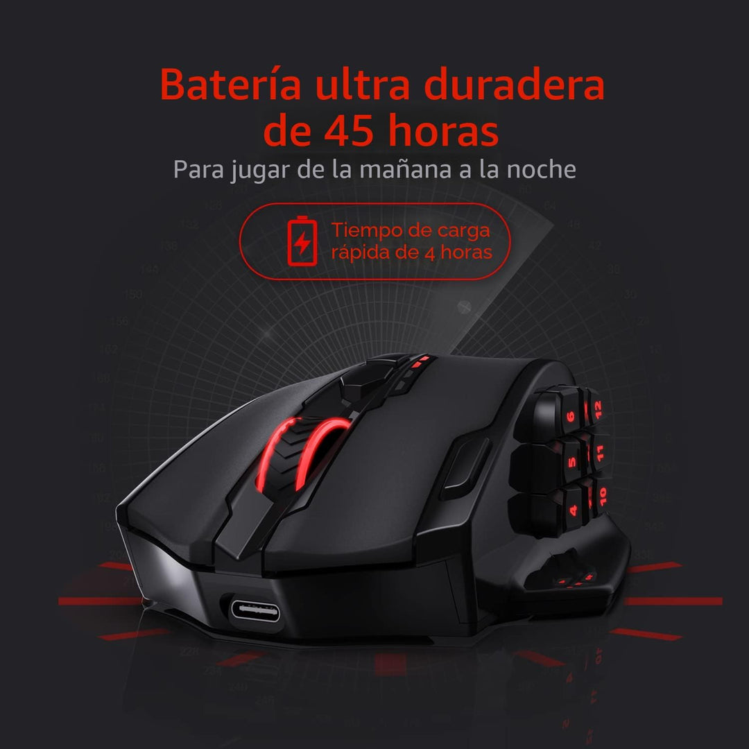 Redragon M913 Impact Elite ratón inalámbrico para juegos, ratón RGB...