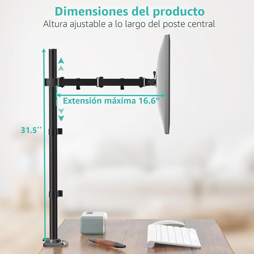 Brazo de monitor alto WALI para escritorio para pantallas de 13-34 pulgadas, 22 lbs por brazo
