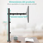 Brazo de monitor alto WALI para escritorio para pantallas de 13-34 pulgadas, 22 lbs por brazo