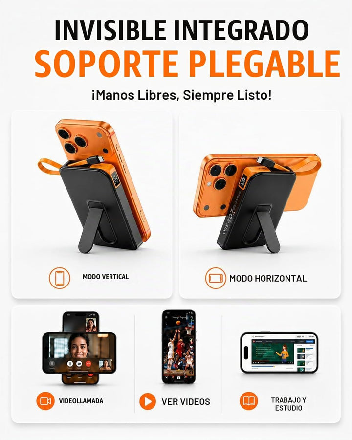 Magsafe Power Bank iPhone, cargador portátil magnético USB C de car...