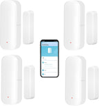 Sensor de puerta WiFi: sensor de ventana inalámbrico con alertas de aplicación, sensor de contacto inteligente Tuya para seguridad del hogar y automatización inteligente del hogar, no se requiere hub