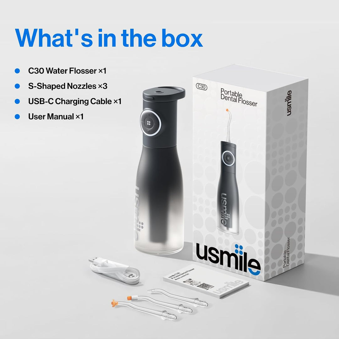 usmile C30 - Hilo dental de agua inalámbrico, tanque grande de 10.1...