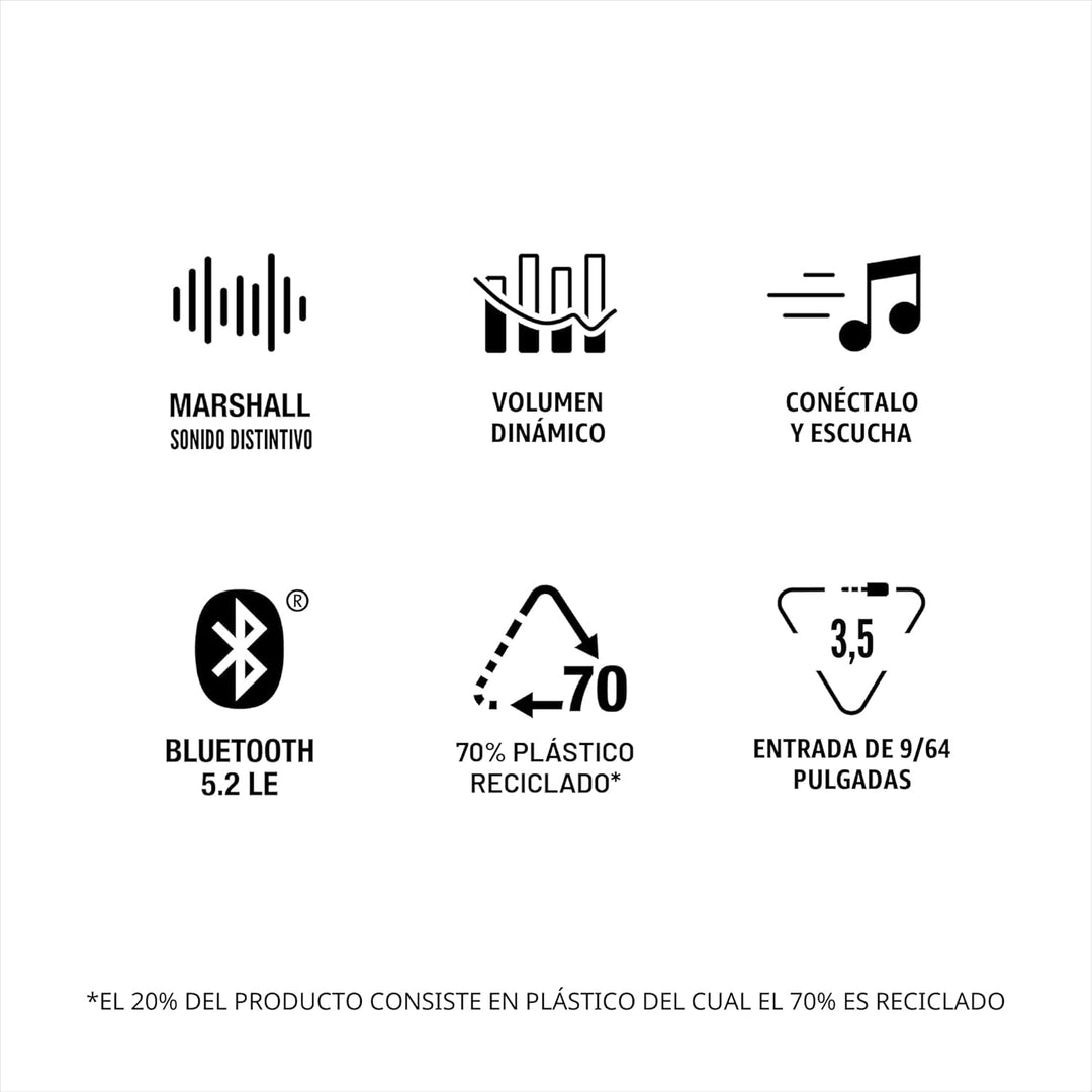 Altavoz Marshall Acton III Bluetooth para el hogar - Sonido estéreo...
