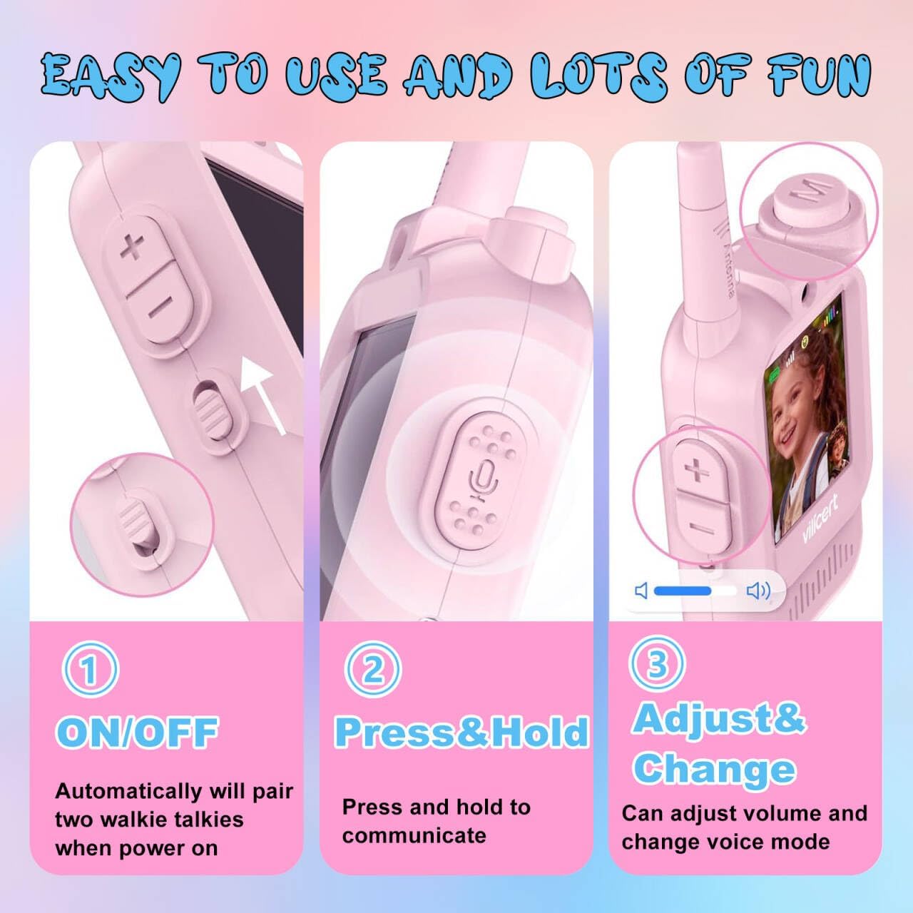 Walkie Talkies de video para niños con pantalla de