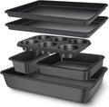 Juego de Moldes para Hornear, Juegos de Utensilios Antiadherentes para Hornear, Moldes para Horno para Cocinar, AIVIKI Juego de 6 Piezas de Bandejas para Hornear Incluyendo Bandeja para Galletas