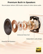 Tocadiscos de maleta, reproductor de vinilo Bluetooth de entrada y