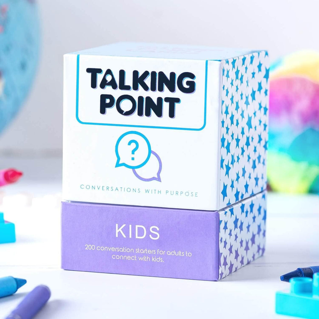TALKING POINT CARDS Paquete para niños y adolescentes: 400 iniciadores de conversación que provocan el pensamiento - 2 paquetes: niños + adolescentes