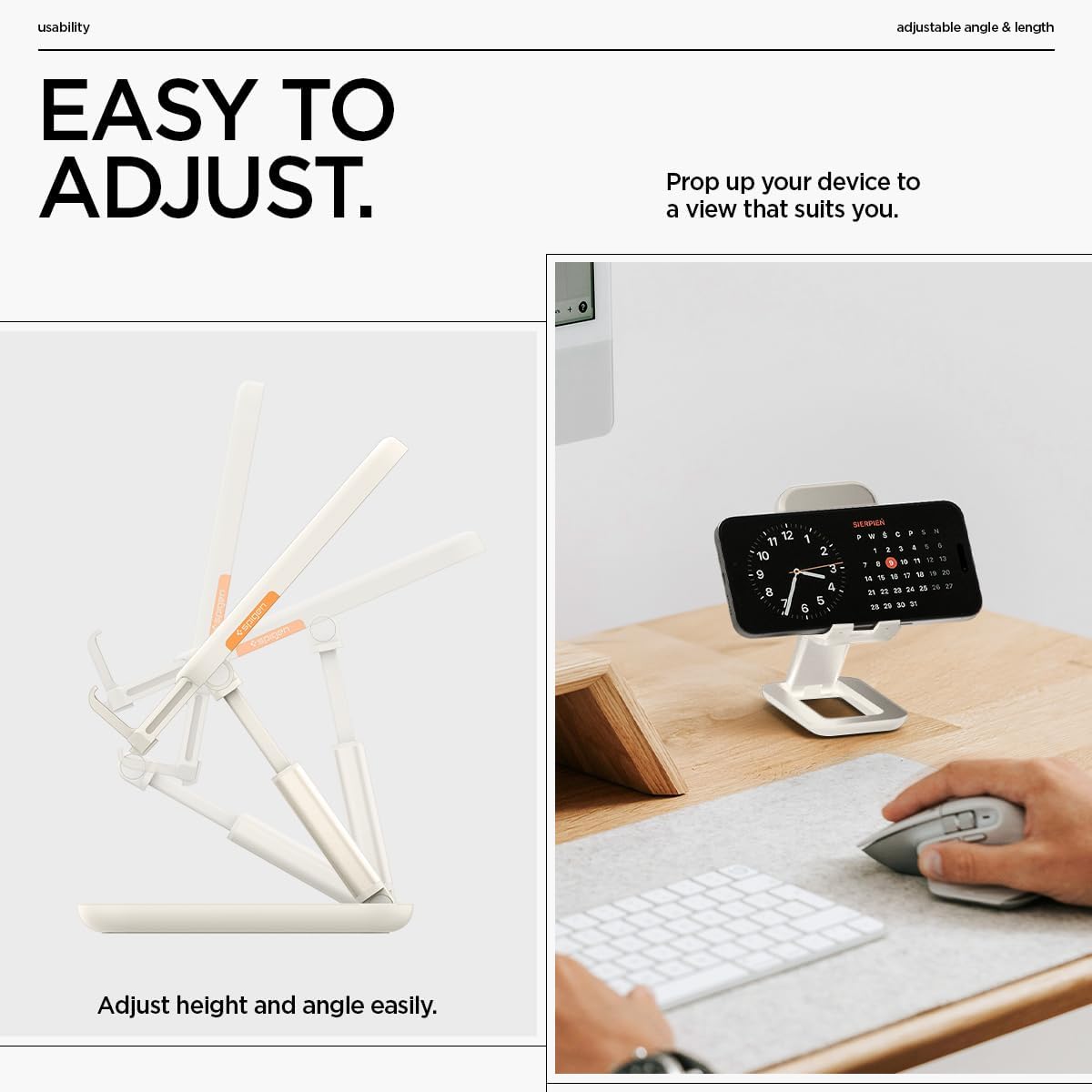 Spigen para soporte de teléfono, compatible universal, ajustable y portátil