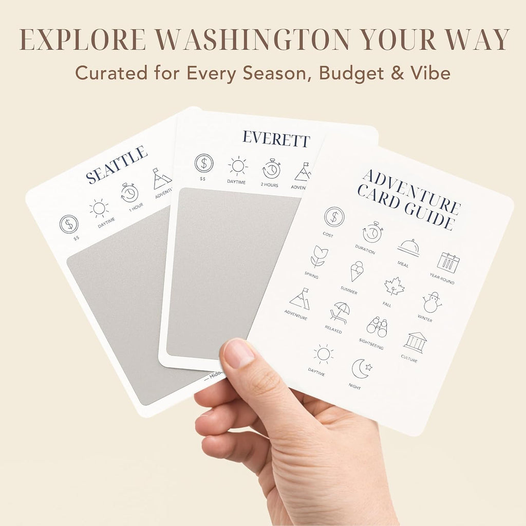 Washington Adventure - Tarjetas de lista de deseos, 50 tarjetas para rascar
