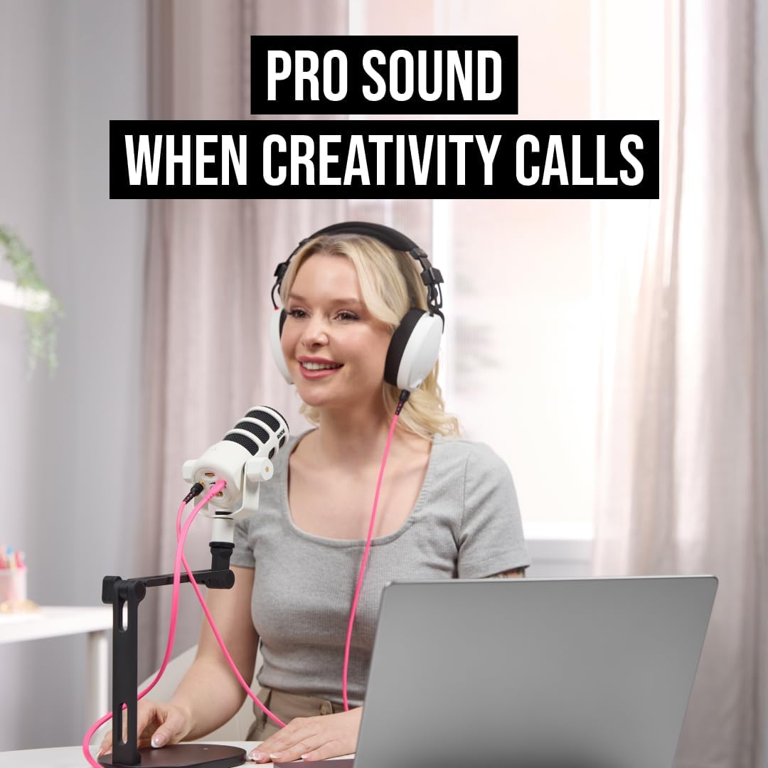 RØDE PodMic Micrófono de transmisión dinámica USB con conectividad...