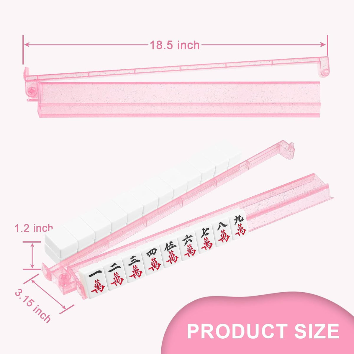 Racks transparentes premium para Mahjong con empujadores, paquete de 4 racks antideslizantes de acrílico