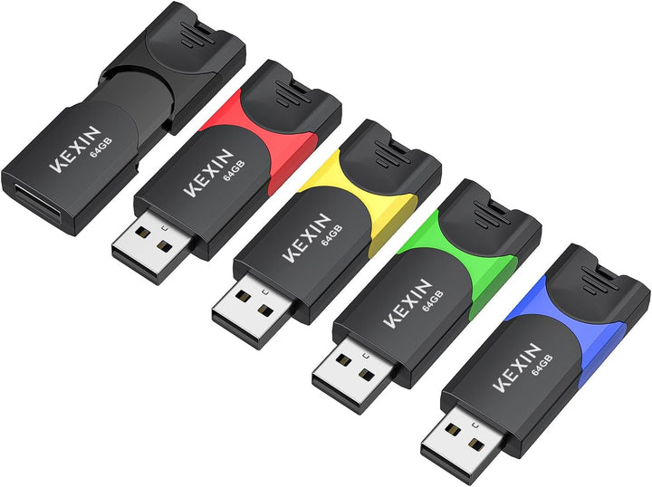 KEXIN Unidad Flash de 64GB Memoria USB Paquete de 5 Unidades Flash...