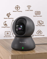 Cámara interior blurams, cámara para mascotas 2K de 360° para segur...