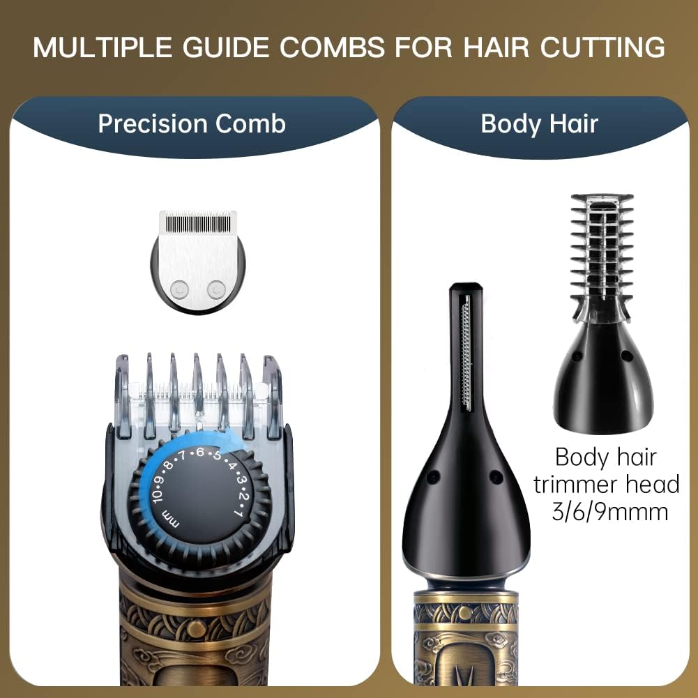 Scttomon Kit de Recortadora de Barba Profesional Cortapelos con Cuc...